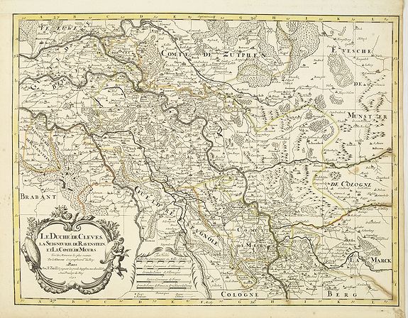 JAILLOT, H. / MORTIER, P., Le Duche de Cleves, la seigneurie de Ravenstein. . ., antique map, old maps