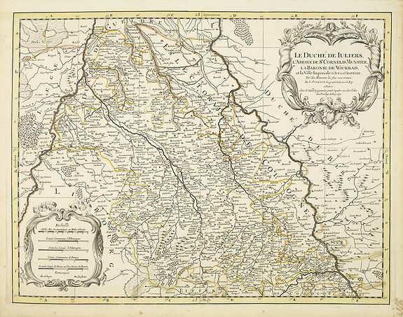JAILLOT, H. / MORTIER, P., Le Duche de Iuliers, l'abbaye de St Cornelis de Munster. . ., antique map, old maps