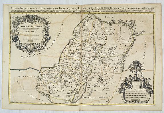 JAILLOT, H. / MORTIER, P., Iudaea seu terrasancta quae Hebraeorum sive Israelitarum. . ., antique map, old maps