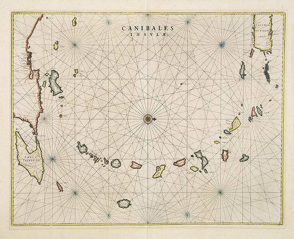 BLAEU, J., Canibales Insulae., antique map, old maps