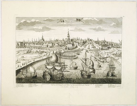 CHEREAU, J. / AVELINE, P.A., Middelbourg Ville la plus considerable de l'Isle de Walcheren et du Comté de Zelande l'une des huit provinces Unis des pais-bas . ., antique map, old maps