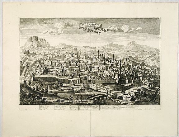 CHEREAU, J. / AVELINE, P.A., Jerusalem comme elle est a present., antique map, old maps