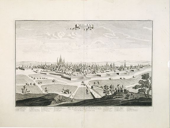 Old map by CHEREAU - Milan. Ville forte, Capitale du Duché de même nom, l'une des plus grandes des des plus considérables de l'Italie.