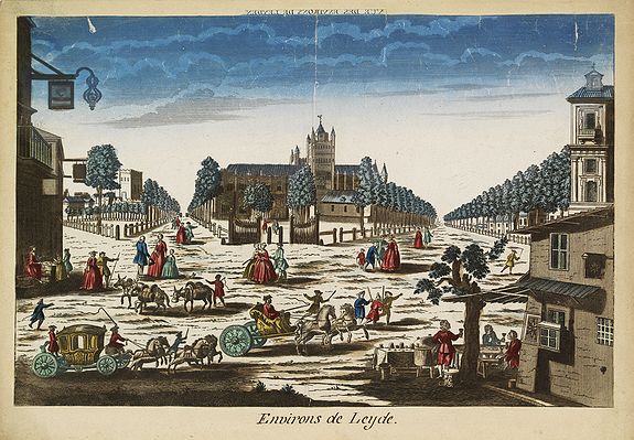 CHEREAU, J., Environs de Leijde. (Vue des environs de Leyden), antique map, old maps
