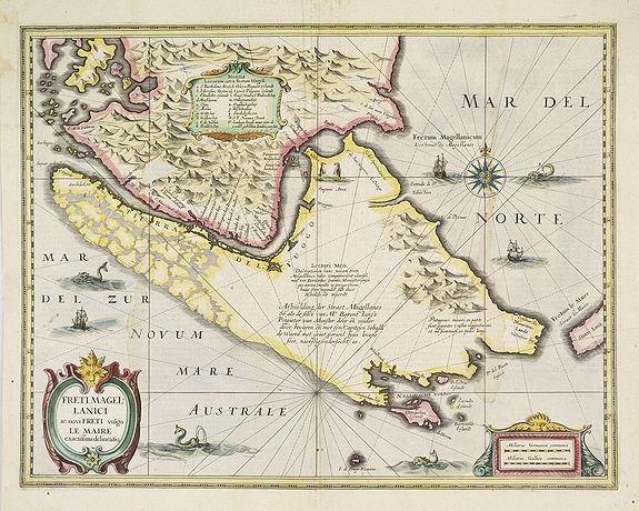 HONDIUS, H., Freti Magellanici ac novi Freti vulgo Le Maire exactissima delinatio.., antique map, old maps