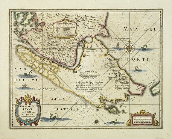 HONDIUS, H., Freti magellanici ac novi freti vulgo le maire exactissima delinatio. . ., antique map, old maps