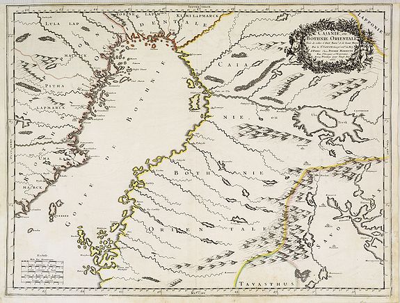 SANSON, N., Cajanie, ou Bothnie Orientale Tirée de celles d'Andr Burae et de Isaac Massa. . ., antique map, old maps