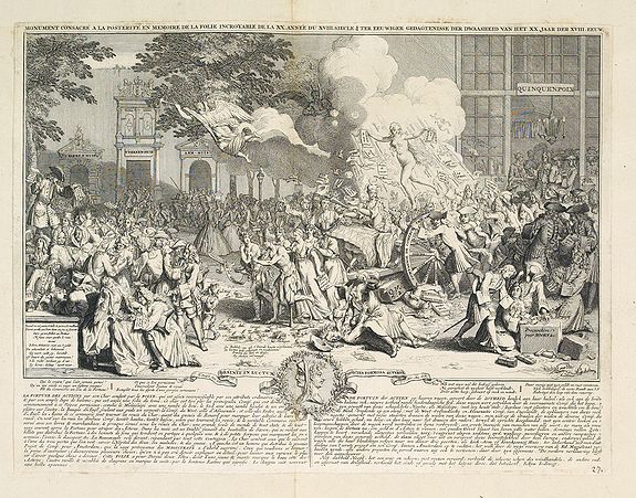 ANONYMOUS, Monument consacré a la posterité en memoire de la folie incroyable de la XX. année du XVIII. siecle. Ter eeuwiger gedagtenisse der dwaasheid van het XX. jaar der XVIII. eeuw., antique map, old maps