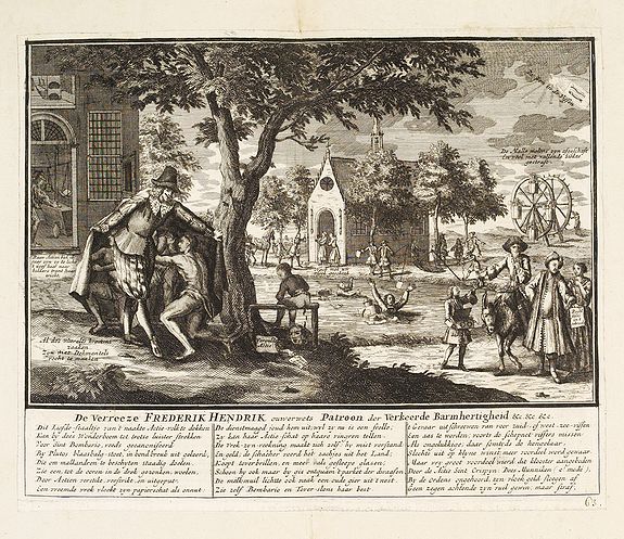 ANONYMOUS, De verreeze Frederik Hendrik ouwerwets Patroon der Verkeerde Barmhertigheid . . ., antique map, old maps