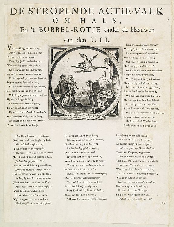ANONYMOUS, De stropende actie-valk omhals, en't bubbel-rotje onder de klaauwen. . ., antique map, old maps