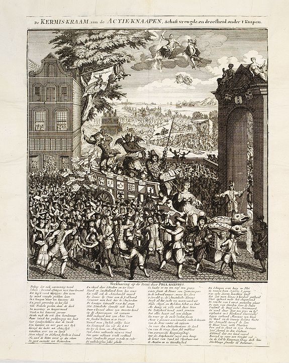 ANONYMOUS, De kermis-kraam van den actie-knaapen, schaft vreugde, en droefheid, onder't kaapen., antique map, old maps