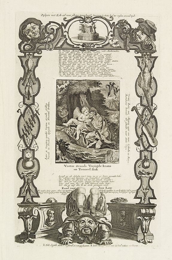 ANONYMOUS, Vasten avonds Vreugde krans en tooneel stuk., antique map, old maps