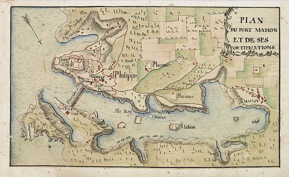 ANONYMOUS, Plan du Port Mahon et de ses fortifications., antique map, old maps