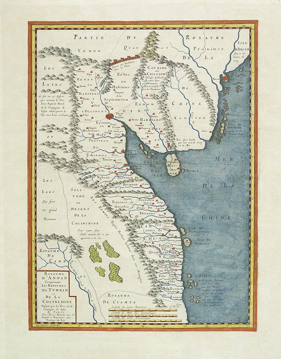 MARIETTE, P., Royaume d’Annan Comprenant Les Royaumes de Tumkin et de la Cocinchine Designé par les Peres de la Compagnie de Iesus, antique map, old maps