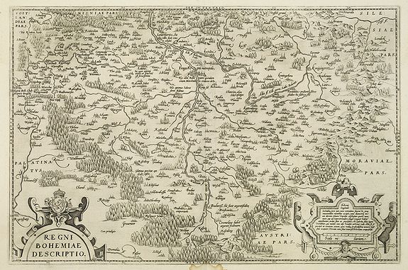 ORTELIUS, A., Regni Bohemiae descriptio., antique map, old maps