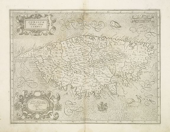 MAGINI, G.A, CORSICA Isola, olim Cyrnus. Gio Antonio Magini., antique map, old maps