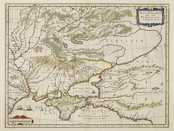 BLAEU, W., Taurica Chersonesus, Nostra aetate Przecopsca, et Gazara dicitur., antique map, old maps