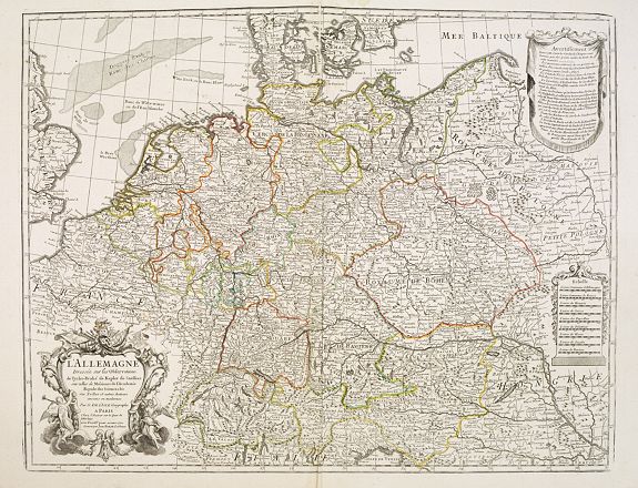 De L'ISLE, G., L'Allemagne dressee sur les observations de Tycho-Brahe de Kepler de Selnius. . ., antique map, old maps