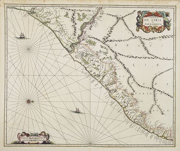 JANSSONIUS, J., Capitaniae de cirii et Parnambuco., antique map, old maps
