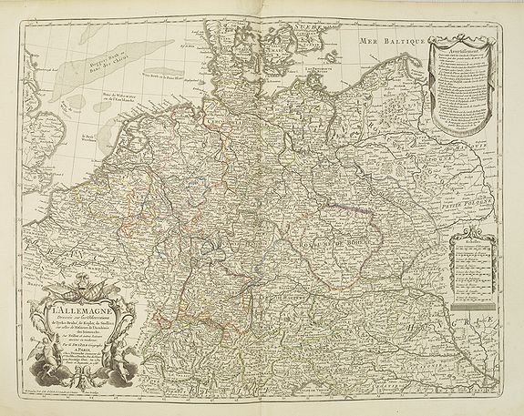 DELISLE, G ./ BUACHE, Ph. / DEZAUCHE, J., L'Allemagne dressée sur les observations. . ., antique map, old maps