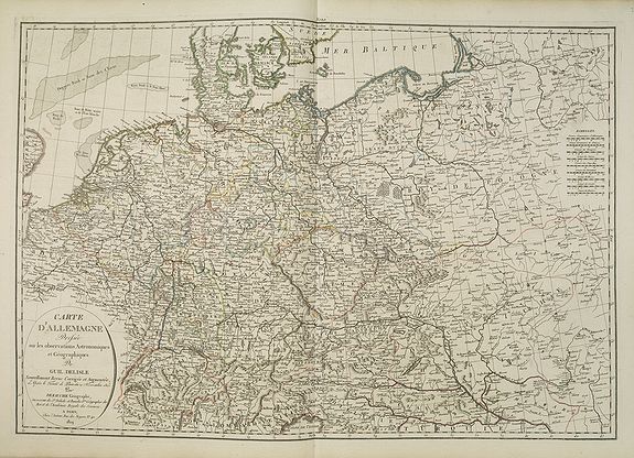 DELISLE, G ./ DEZAUCHE, J.A., Carte d'Allemagne dressée sur les observations Astronomiques et Géographiques. . ., antique map, old maps