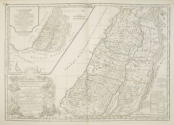 VAUGONDY, R. de / DELAMARCHE, La Monarchie des Hebreux sous Salamon, ou le royaume D'Israel. . . / Carte de la terre des Hebreux ou Israelites. . ., antique map, old maps