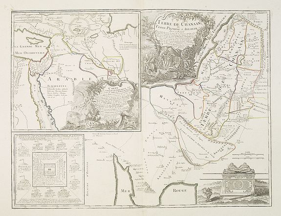 DE VAUGONDY, R. / DELAMARCHE, C.F., Terre de Chanaan, ou Terre promise à Abraham et à sa Posterité . . ., antique map, old maps