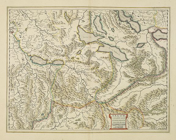BLAEU, W., Argow cum parte merid. Zurichgow., antique map, old maps