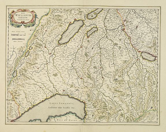 BLAEU, W., Das Wiflispurgergow., antique map, old maps