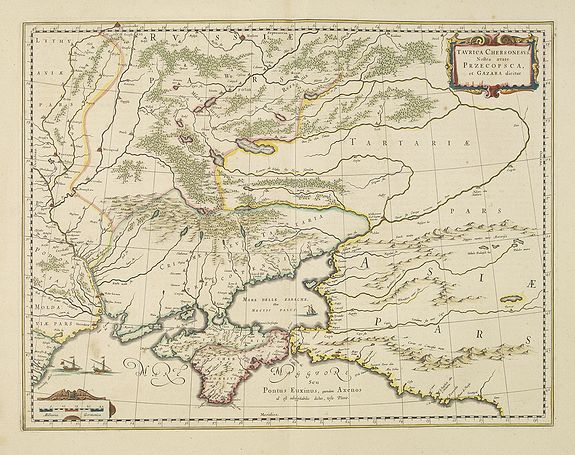 BLAEU, W., Taurica Chersonesus, Nostra aetate Przecopsca, et Gazara dicitur., antique map, old maps