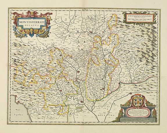 BLAEU, W., Montisferrati Ducatus., antique map, old maps