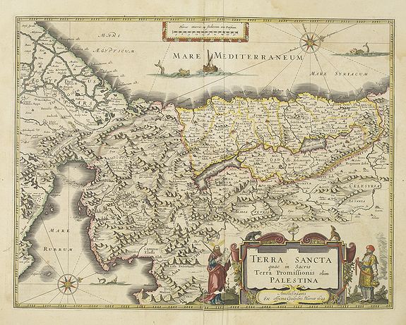 BLAEU, W., Terra Sancta quae in Sacris Terra Promissionis.., antique map, old maps