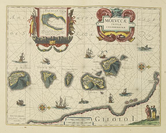 BLAEU, W., Moluccae Insulae Celeberrimae., antique map, old maps