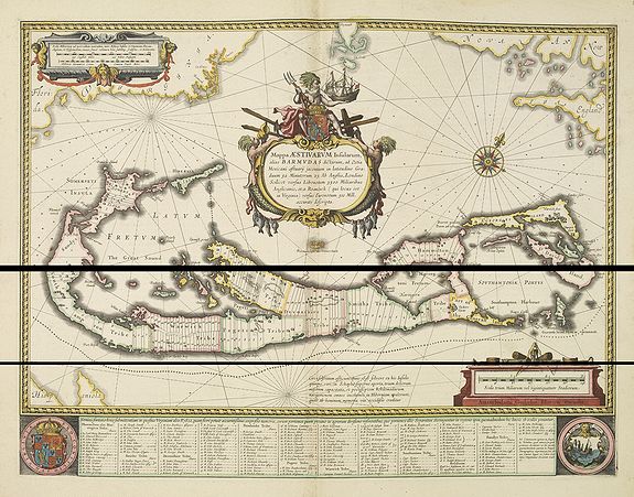 BLAEU, W., Mappa Aestivarum Insularum alias Barmudas., antique map, old maps