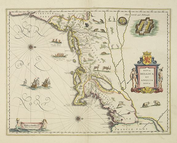 BLAEU, W., Nova Belgica et Anglia Nova., antique map, old maps