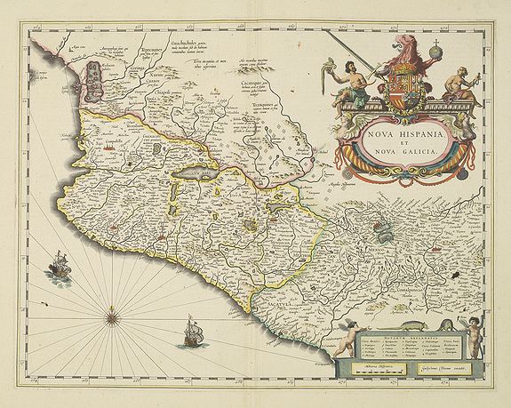 BLAEU, W., Nova Hispania et Nova Galicia., antique map, old maps