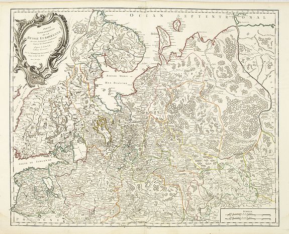 VAUGONDY, R. de, Partie Septentrionale de la Russie Européenne . . ., antique map, old maps