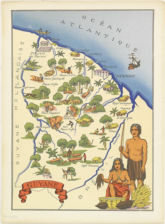 JYLBERT, Guyane., antique map, old maps