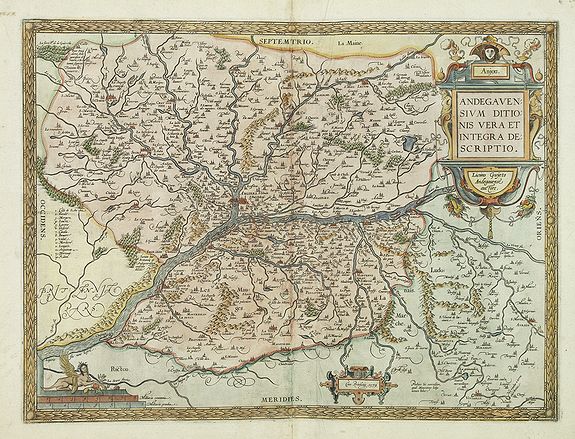 ORTELIUS, A., Andegavensium Ditionis Vera et Intregra Descriptio., antique map, old maps