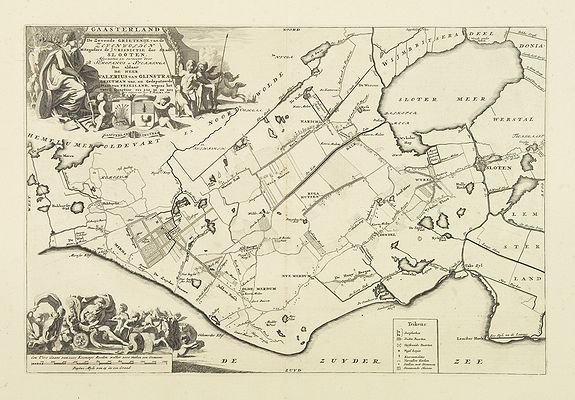 SCHOTANUS, B., Gaasterland. De zevende Grietenije van de Zevenwolden. . ., antique map, old maps