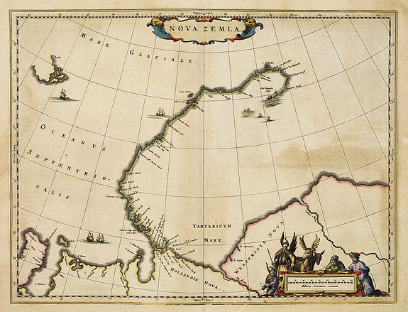 BLAEU, J., Nova Zemla., antique map, old maps