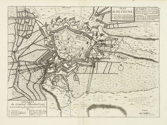 DE FER, N., Plan de Bethune. . ., antique map, old maps