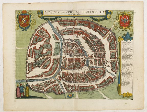 JANSSONIUS, J., Moscovia urbs Metropolis totius Russiae Albae., antique map, old maps