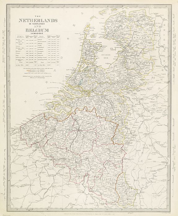 WALKER, J. & C., The Netherlands and Belgium., antique map, old maps