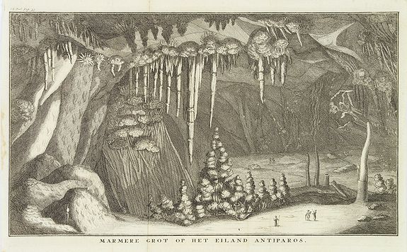 TIRION, I., Marmere grot op het eiland Antiparos., antique map, old maps