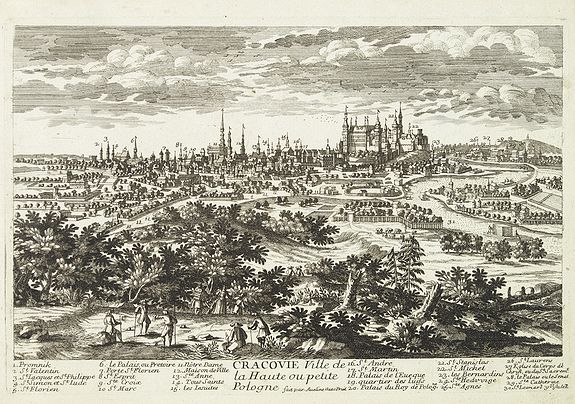 AVELINE, P.A., Cracovie Ville de la Haute ou petite Pologne. . ., antique map, old maps