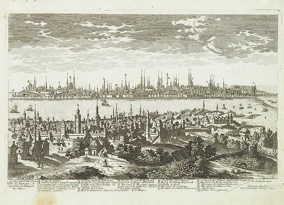 AVELINE, P.A., Constantinople ville de Romanie et capital de l'empire des Turcs. . ., antique map, old maps