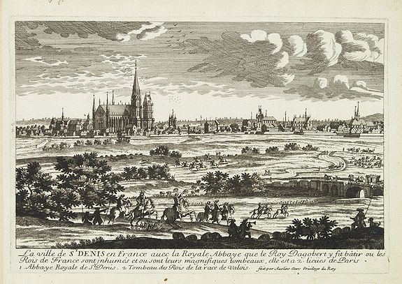 AVELINE, P.A., La ville de St Denis en France. . ., antique map, old maps
