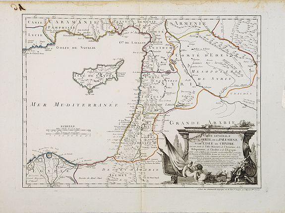 DELAMARCHE / DE L'ISLE,J.N., Carte Générale de la Syrie / Palestine / Isle de Chypre. . ., antique map, old maps