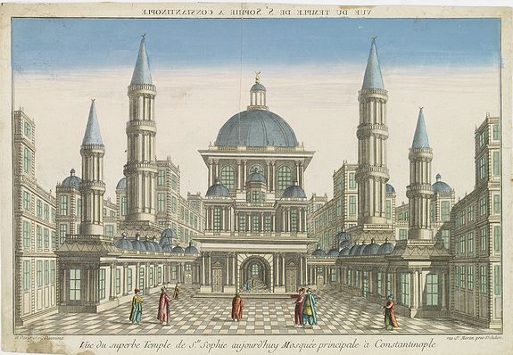 DAUMONT, Vue du superbe Temple de Ste Sophie aujourd'huy Mosquée principale à Constantinople., antique map, old maps